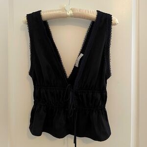 Wayf Black Sleeveless Blouse